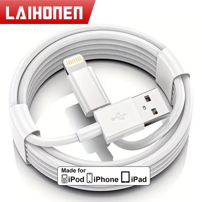 Câble de chargement USB A pour iPhone, 3 pièces, 1 pièce, câble de données Lightning, original, cert