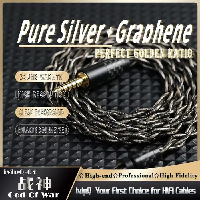 Câble de mise à niveau pour écouteurs HiFi ivipQ-64 God of War, 7N, graphène imprégné d'huile d'arge