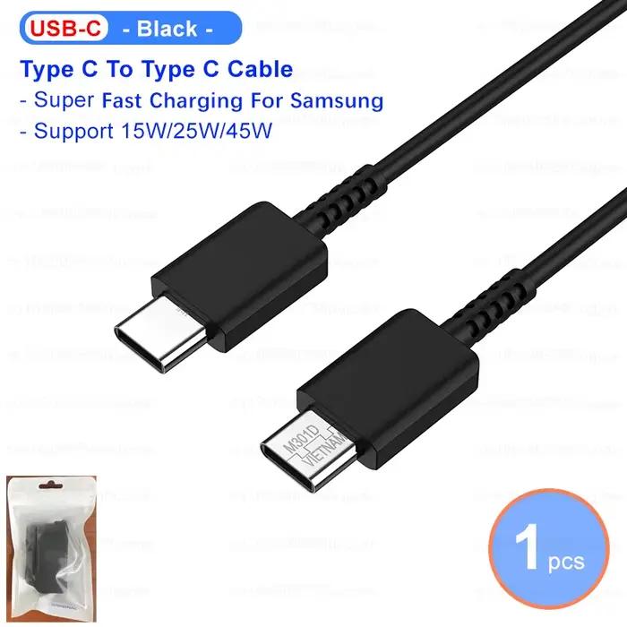 Câble USB Type C Original Samsung 45W 25W 5A PD Charge Rapide pour Galaxy S26 S25 S24 S23 S22 Ultra 
