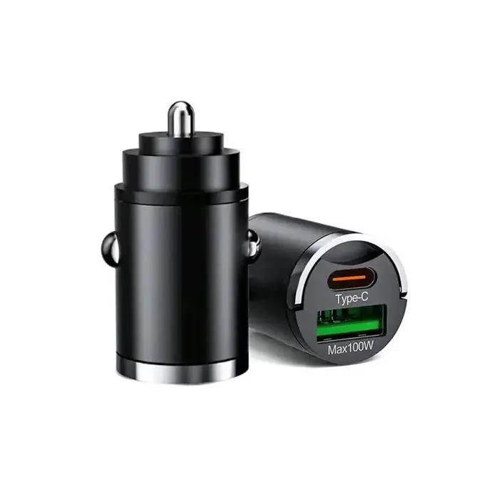 Mini chargeur de voiture USB 100W Type C QC3.0 PD, charge rapide, adaptateur de téléphone pour iPhon