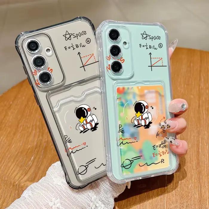 Étui Astronaute avec Emplacement pour Cartes pour Samsung Galaxy S26 S24 S23 S22 S25 Ultra S21 FE Ed