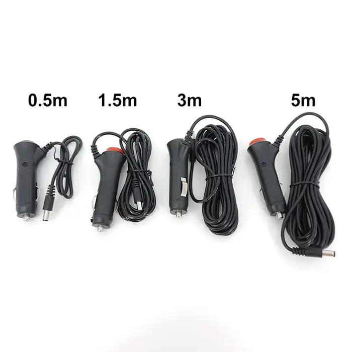 Adaptateur de chargeur de voiture 12V 24V, allume-cigare vers DC 5.5mm x 2.1mm, câble d'alimentation