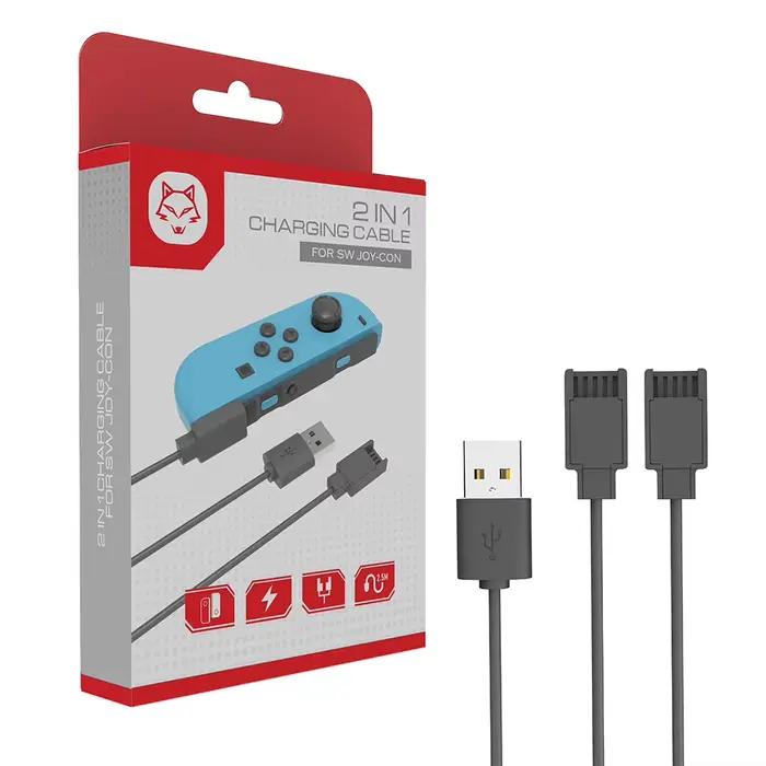 Câble de chargeur USB pour contrôleur Joycon, câbles de chargement de voyage 2 en 1, cordon de charg