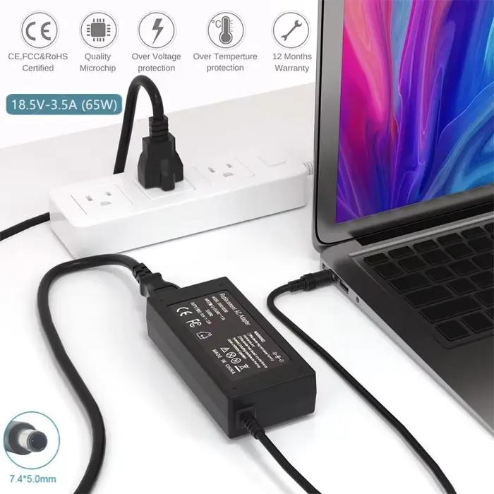 Chargeur pour ordinateur portable 65W, pour HP ElitePle2530 P 2570P 2760P 6930P 8440P 8460P 8460W, 8