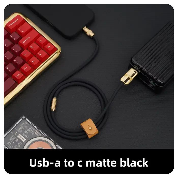 Câble de données USB vers Type-C en silicone et métal, fabriqué à la main, conçu professionnellement