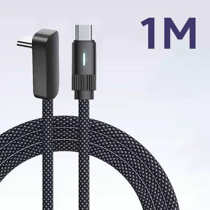 Câble de données plat en forme de L 100W Type C vers Type c, charge rapide pour iPhone 17 16 15 Huaw