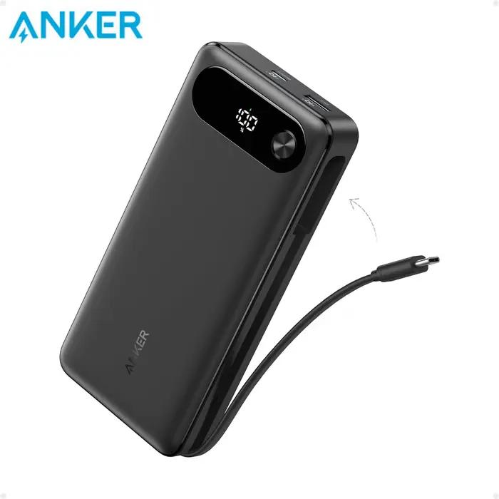 Batterie externe Anker 20000mAh 87W avec câble intégré, 3 ports, charge rapide 65W max, pour iPhone 