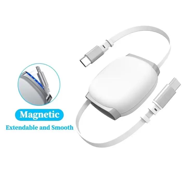 Câble USB-C rétractable HANNUO 100W pour MacBook iPad, câble de charge rapide pour iPhone 17 16 15 P