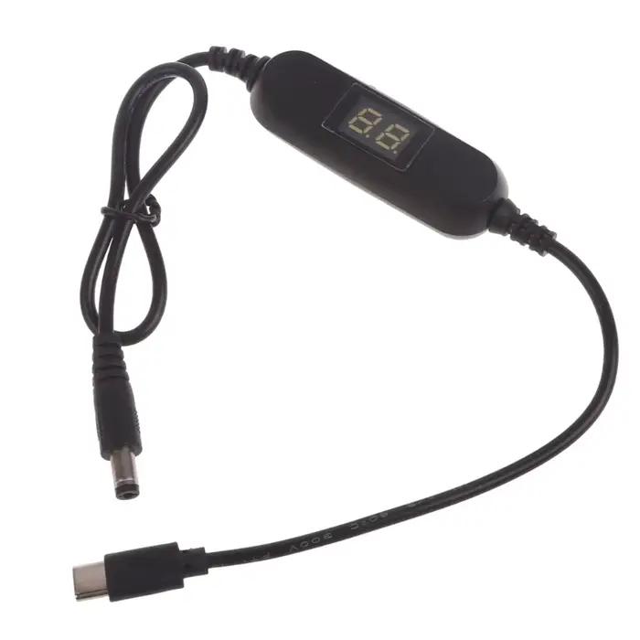 Câble USB C à tensions réglables 2V 3V 4.5V 6V 8V 12V avec voltmètre LED