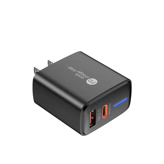 Bloc de charge rapide USB C 65W PD 3.0 Quick Charge 3.0, adaptateur mural multi-ports pour téléphone