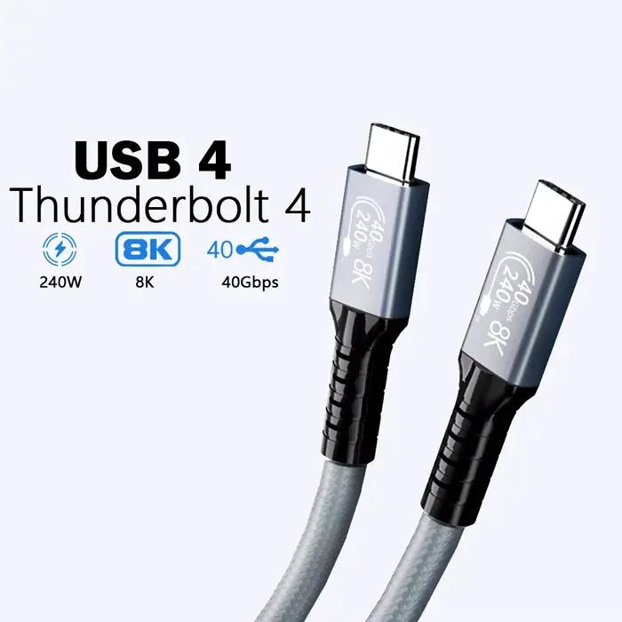 UGOURD câble USB4 40Gbps 240W Thunderbolt 4 Type C câble de charge rapide Thunderbolt3 USB C à C câb