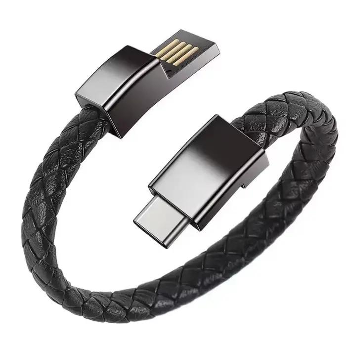 Bracelet USB-C câble de Charge 22.5cm Charge rapide Type C cordon de données pour téléphone Android 