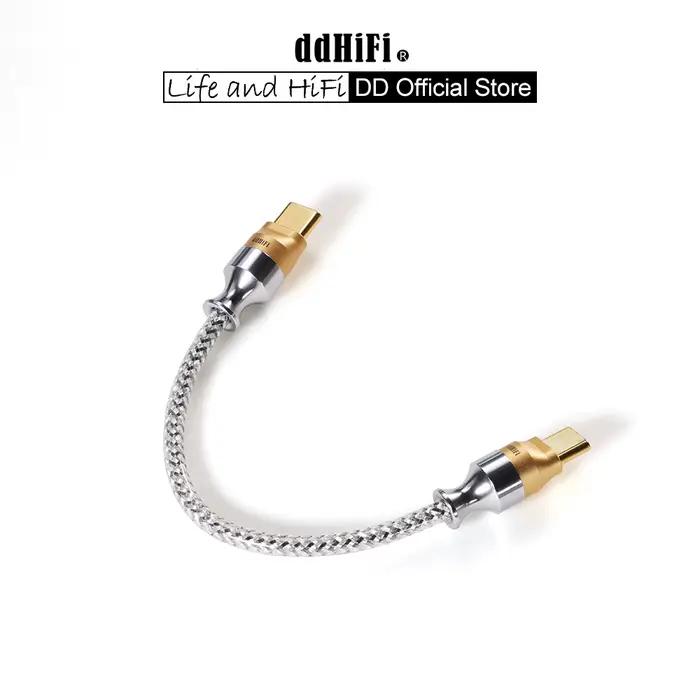 DD ddHiFi TC07S Nyx Series Silver TypeC HiFi Audiophile USB OTG Câble avec Litz plaqué argent sur bl