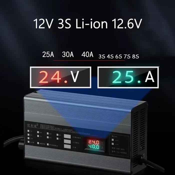 Chargeur de batterie au Lithium 12V 24V, 40a 30a 25a 14.6V 29.2V 12.6V RV, chariot élévateur, épurat