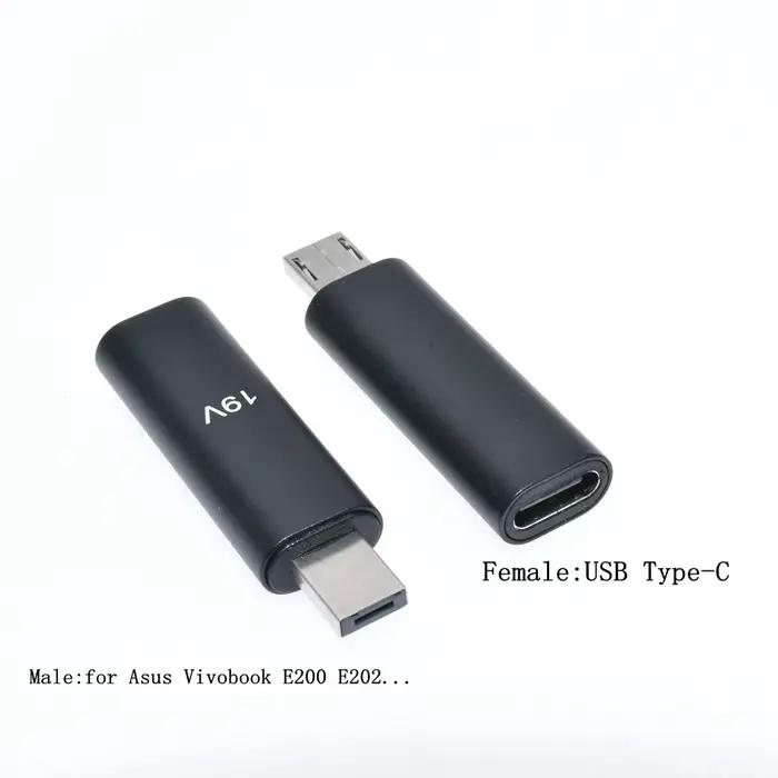 Adaptateur d'alimentation USB C PD 19V, connecteur pour Asus Vivobook E200 E202 E202S E202SA E205SA 