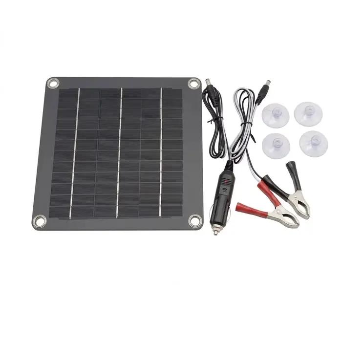 Chargeur de panneau solaire polycristallin 12V USB, chargeur portable étanche pour téléphone, batter