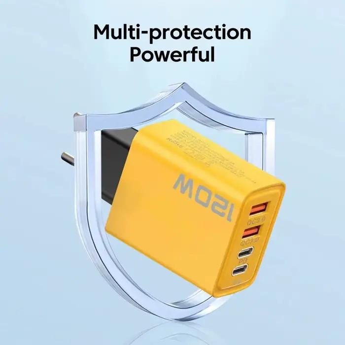 Chargeur USB Total 120W, 4 Ports Type C PD, charge rapide, adaptateur de téléphone pour iPhone Samsu