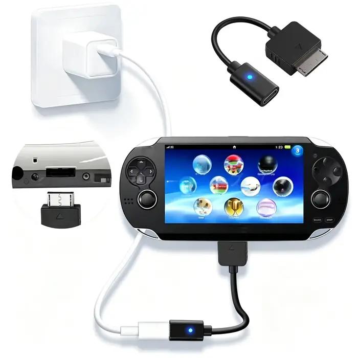 Câble USB C pour PS Vita 1000 Accessoires Console De Poche Adaptateur De Charge Type C LED Convertir