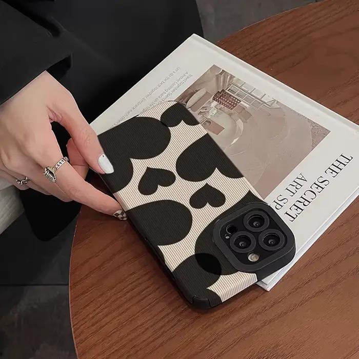 Coque en silicone noir Love Heart pour iPhone 17 Air 16 14 Plus 12 13 11 15 Pro Max, Mini couverture