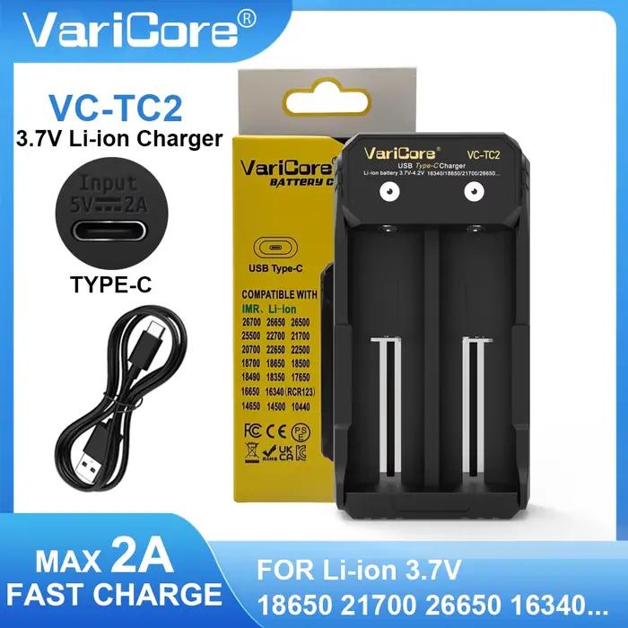 VariCore – chargeur de batterie Intelligent Portable à 2-12 emplacements, pour Lithium 3.7V 18650 26