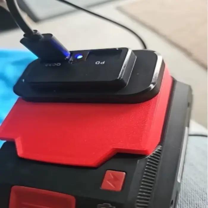 Adaptateur de source de batterie externe pour batterie Li-Ion Lidl Parkside X20V Team avec chargeur 
