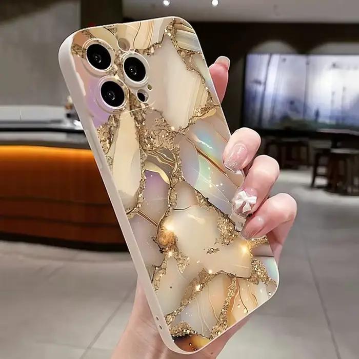 Coque à motif de marbre doré, étui antichoc pour iPhone 17 16 15 Pro Max 14 Plus 13 12 11 Pro Max Mi