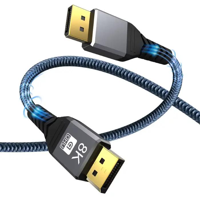 Câble DisplayPort HDR 8K 60Hz 30Hz pour vidéo et audio, compatible TV, PC, ordinateurs portables, mo
