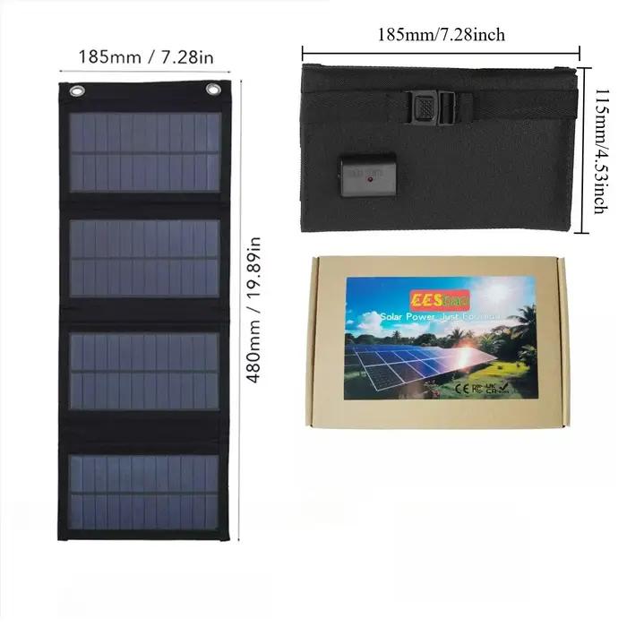 Chargeur solaire 12W 20W pliable, étanche, USB, pour téléphone portable, tablette, camping en plein 