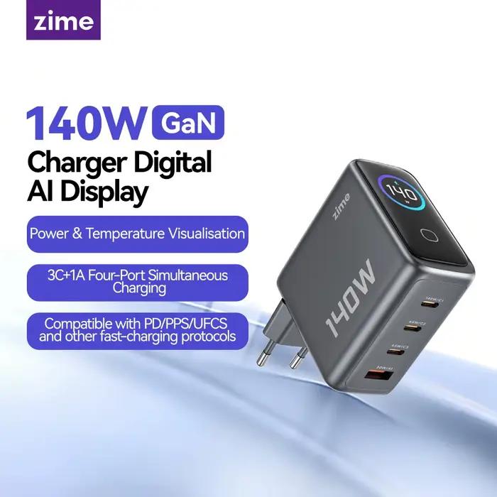 [Nouvelle Offre] Chargeur GaN zime 140W, Chargeur PD 3C1A, Charge Rapide pour Macbook, Tablette, Tél