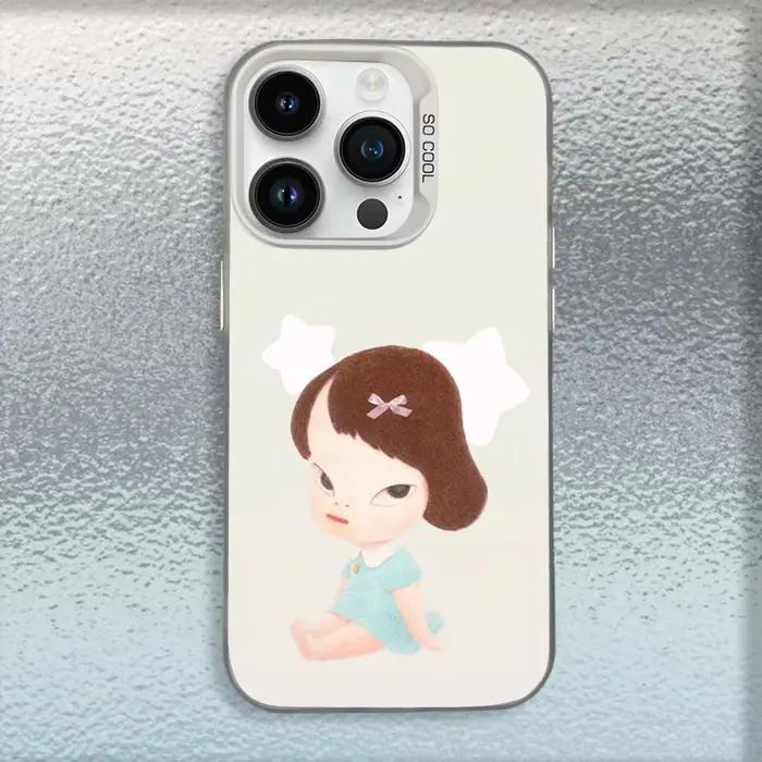 Jolie coque de téléphone Y-Yoshitomo Nara pour iPhone 16,15,14,13,12,11,Mini,Pro,MAX, blanc mat, ant
