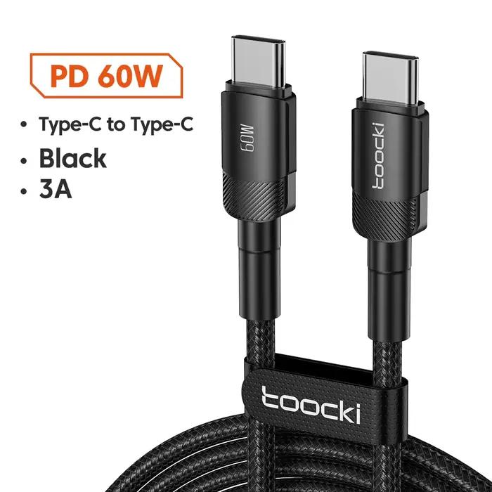 Toocki 100W USB Type C vers USB C câble PD chargeur de charge rapide Type-C cordon pour Macbook Sams