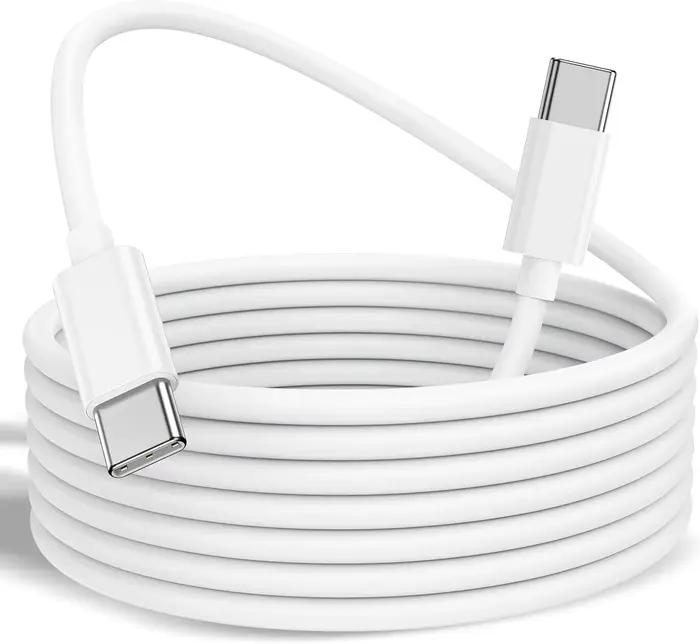 Câble USB C à C 60W, câbles de chargement de téléphone tressés en Nylon, type-c 3A, charge rapide po