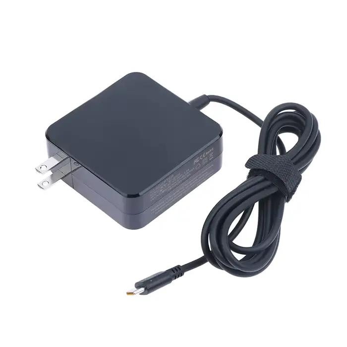 Adaptateur secteur USB-C PD 65W 20V 3.25A pour téléphones et ordinateurs portables, compatible avec 