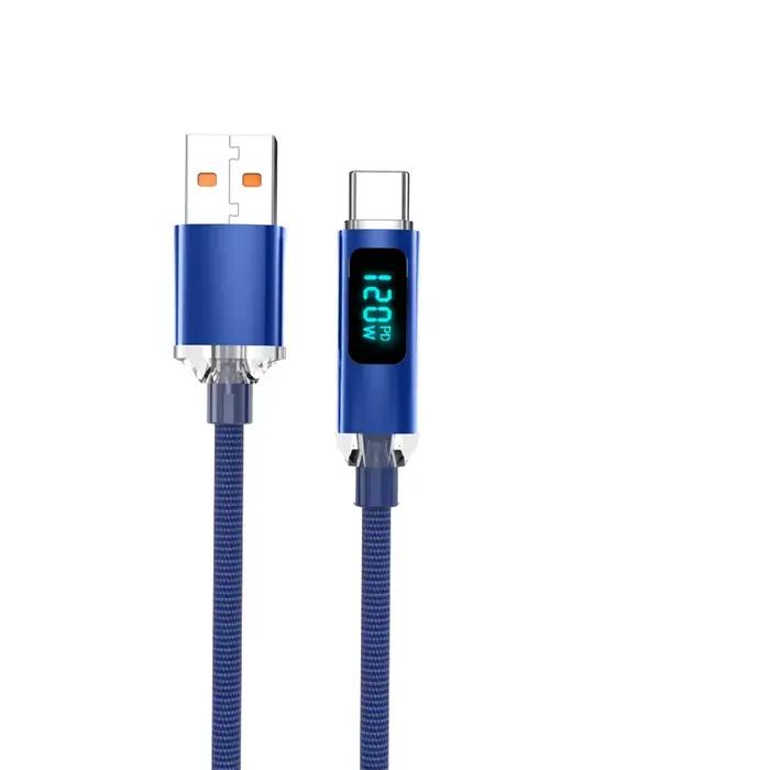 JINMUXI 120W USB A vers Type C câble de charge ultra rapide affichage numérique pour Xiaomi Huawei O
