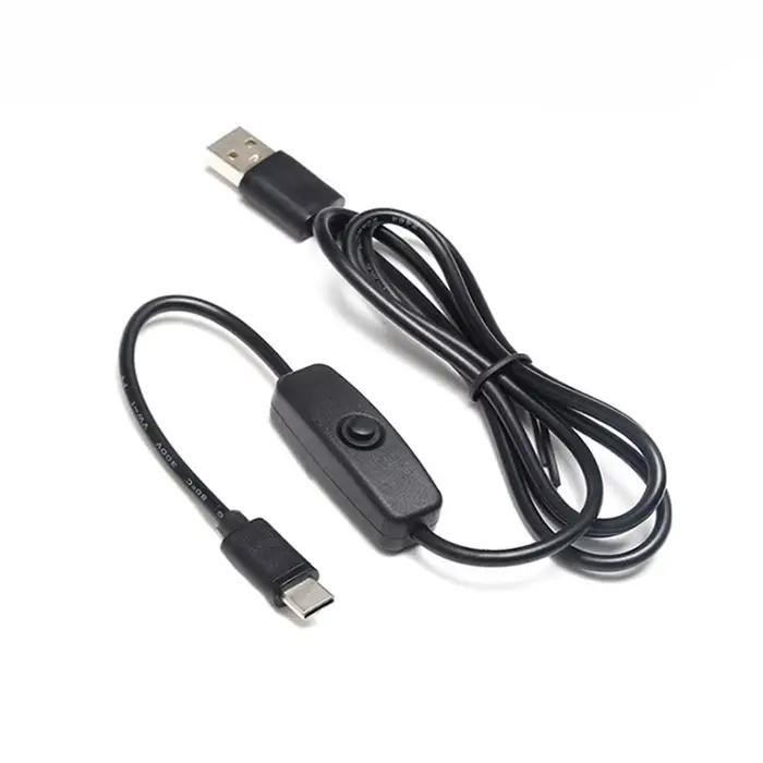 Câble d'alimentation USB vers commutateur de Type C 3A, cordon d'alimentation avec interrupteur marc