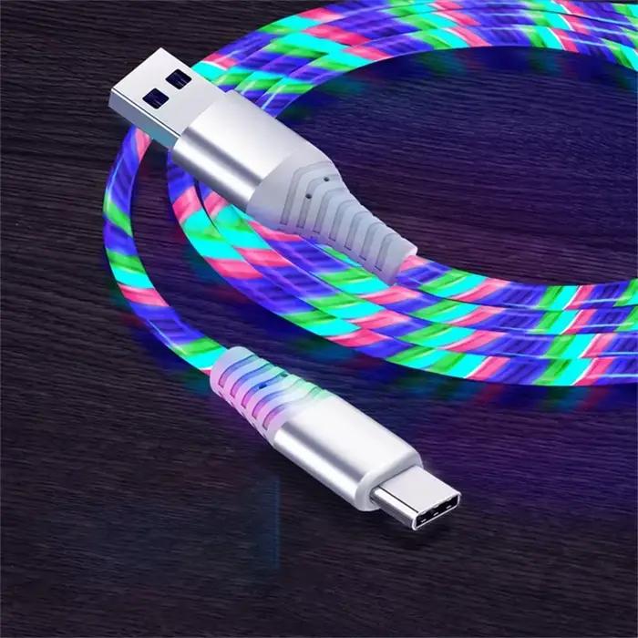 Cordon de données de charge rapide flux lumineux USB Type C câble 5A câble de charge rapide câble LE