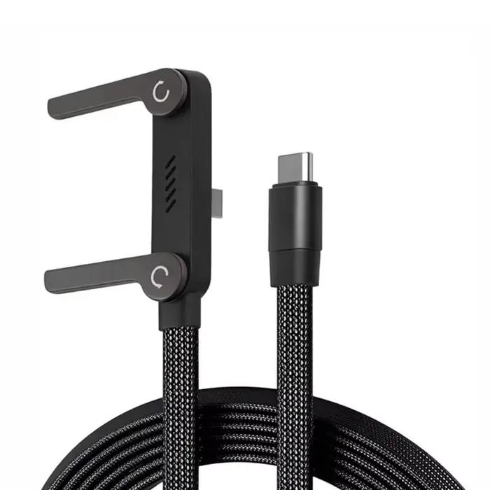 Câble de charge rapide PD 240W Type C vers Type C, câble USB C vers Type C avec support pliable pour