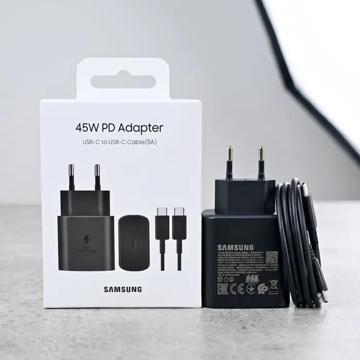 Chargeur Samsung d'origine 45w Super Fast Charge Adaptateur EU US USB C Samsung Galaxy S26 S25 S24 U