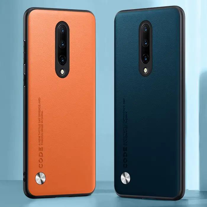 Étui de luxe en cuir PU pour OnePlus 7 8 7T Pro, Coque arrière de Protection en Silicone pour OnePlu