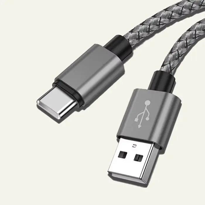 Câble de charge rapide USB A vers Type C, 1M 2M 3M, cordon de synchronisation de données en Nylon po