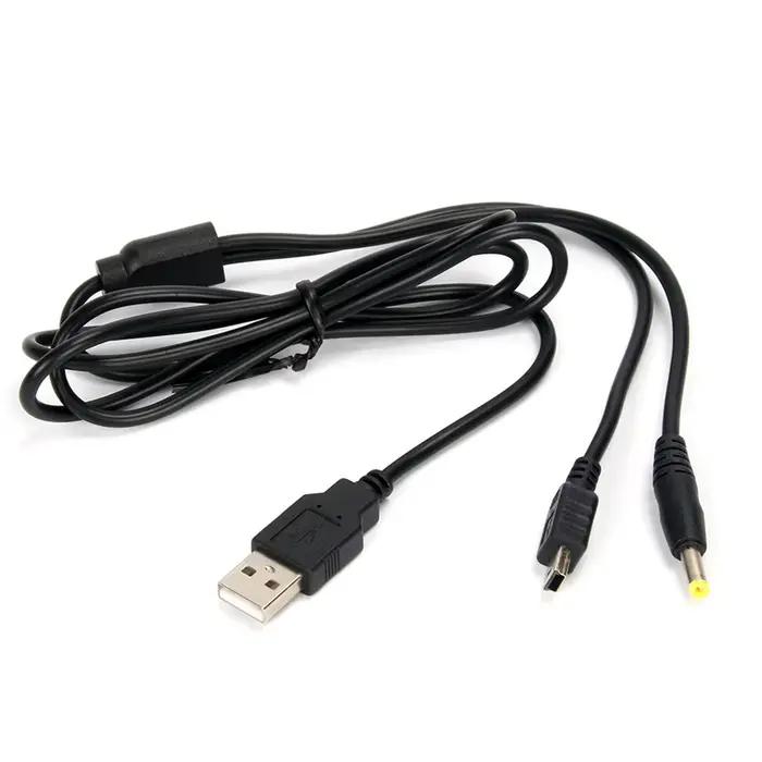 Câble de chargement USB 2 en 1, 1.2m, pour PSP 1000 2000 3000, prise de chargement USB, prise USB ve