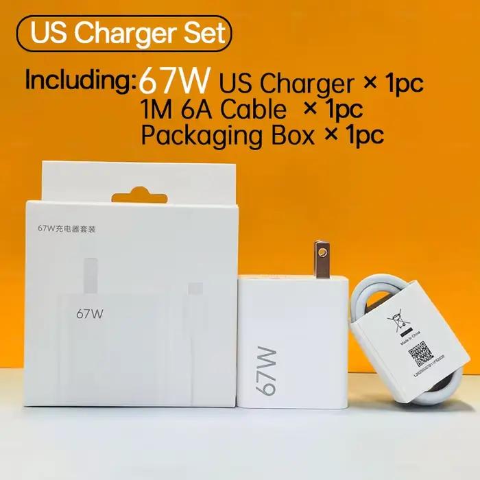 Chargeur Xiaomi 67W Type C Turbo Original Adaptateur de Charge Rapide 6A Câble Mi 15T 13T 12 11 Pour
