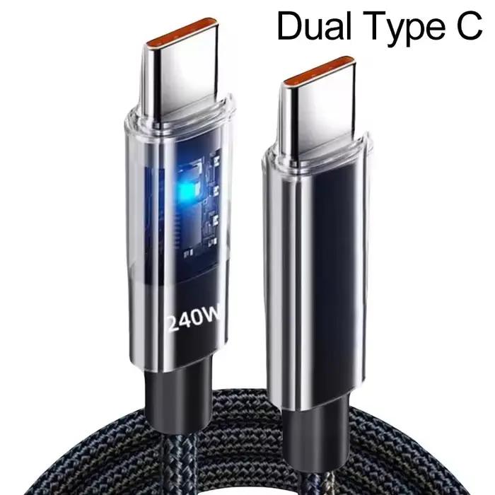 240W double ligne de charge type-c USB C à Type C câble de charge rapide en Nylon tressé TypeC cordo