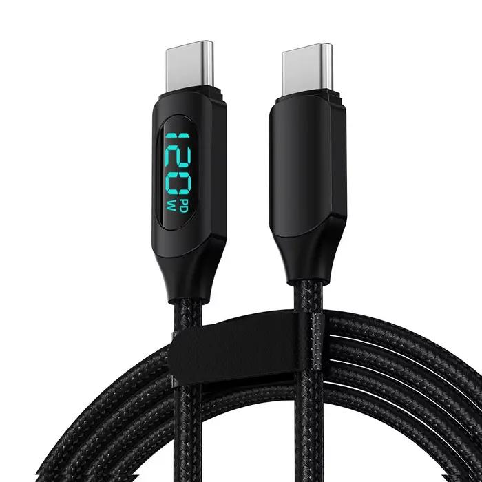 Chargeur rapide PD 100W 1m/2m, pour Macbook, iPad, iPhone, appareils IOS, câble d'affichage USB Type