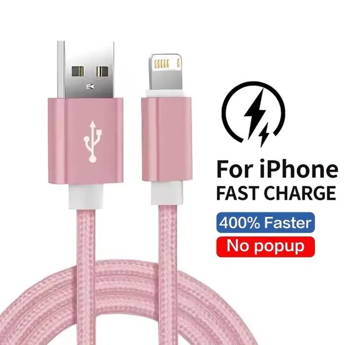 Câble USB de Charge rapide pour iPhone 14 13 12 11 Pro Max XS XR X 8 7 6S 6 Plus SE câbles de donnée