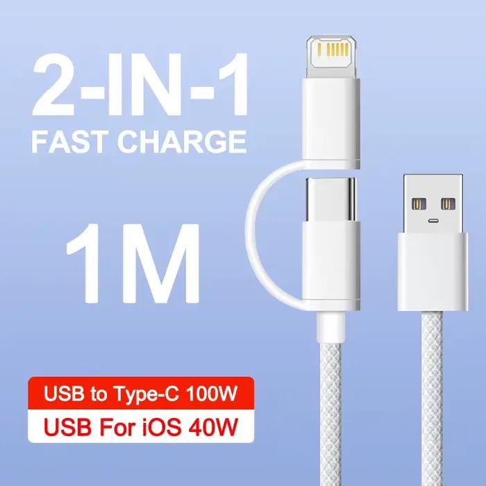 100W tissage câble USB de charge rapide pour Apple iPhone 14 13 12 11 17 Air 15 16 Pro Max Plus câbl