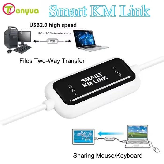 USB 2.0 Smart KM Link PC vers PC clavier souris partage synchronisation données lien câble de connex