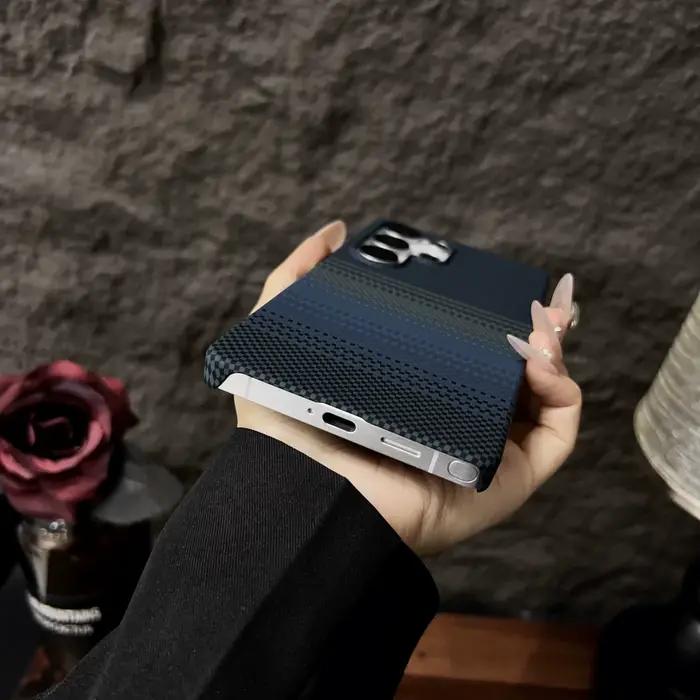 Étui Ultra-mince en Fiber de carbone MagSafe pour Samsung Galaxy S25 Ultra S24 Plus, chargement sans