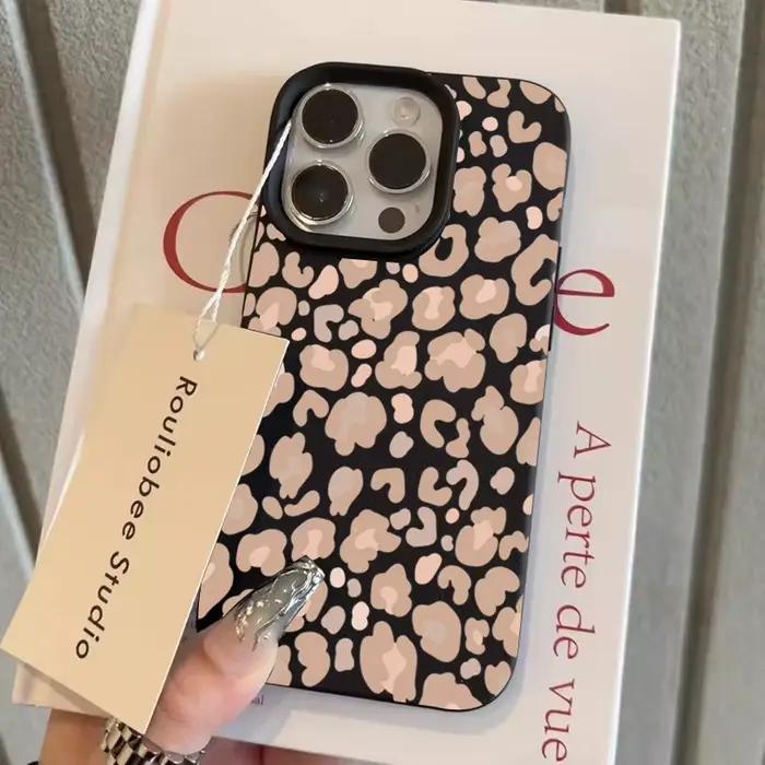 Coque de téléphone imprimée léopard, étui antichoc pour iPhone 16 17 Pro Max 15 14 Plus 13 12 11 Pro