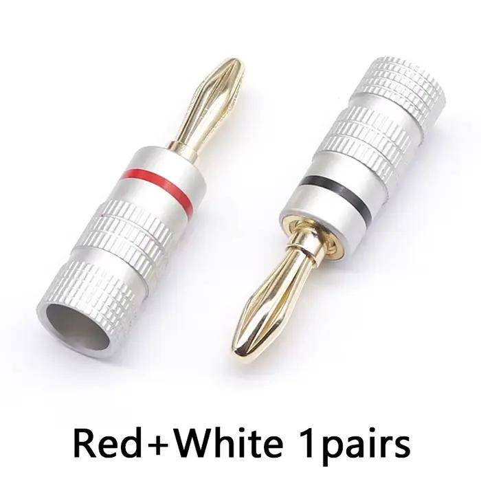 Gels Plug-Câble de haut-parleur audio, connecteur à vis, rouge et noir, 4mm
